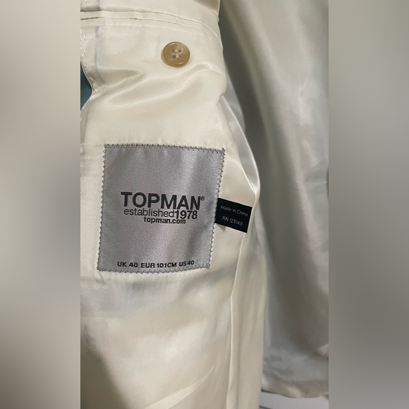 Teal coloured Topman 2 piece suit - Picture 2 of 3